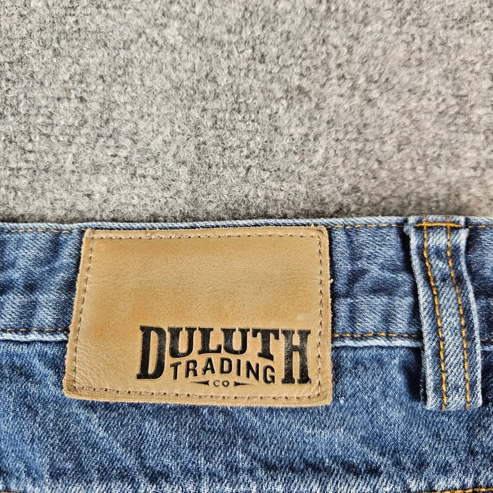 Duluth Trading Co Ballroom Blue Denim Jeans Mens Straight Leg 100% Cotton